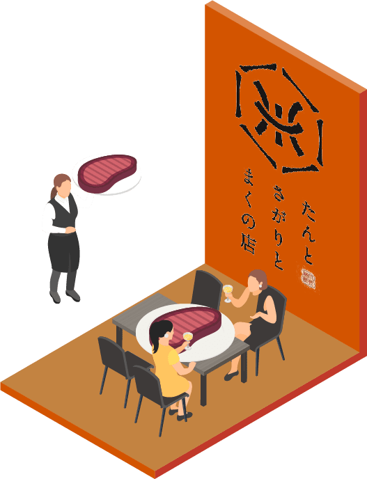 大阪北新地　肉割烹　たんとさがりとまくの店